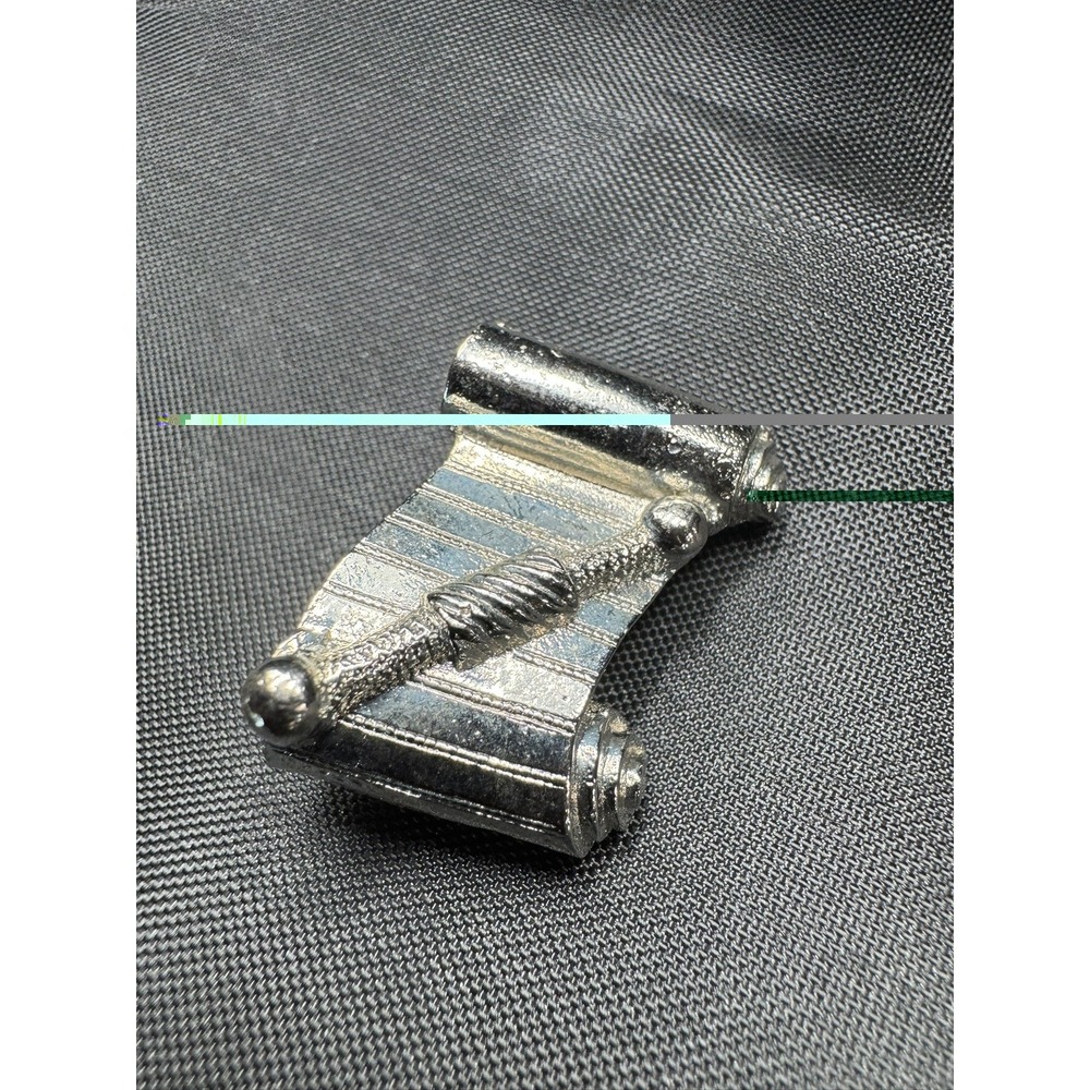 Vintage ORA Silver-Tone Torah Scroll Brooch Pin Jewish Judaica 1"